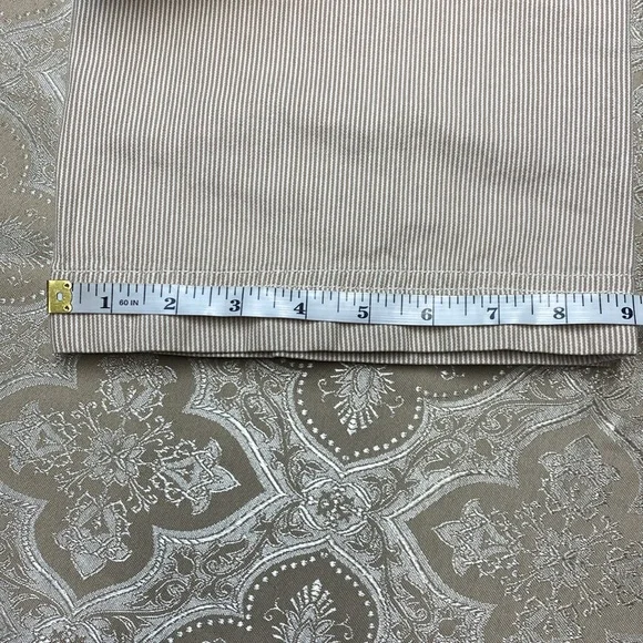 L.L. Bean Tan & White Striped Wide Leg Pants - Picture 8 of 10